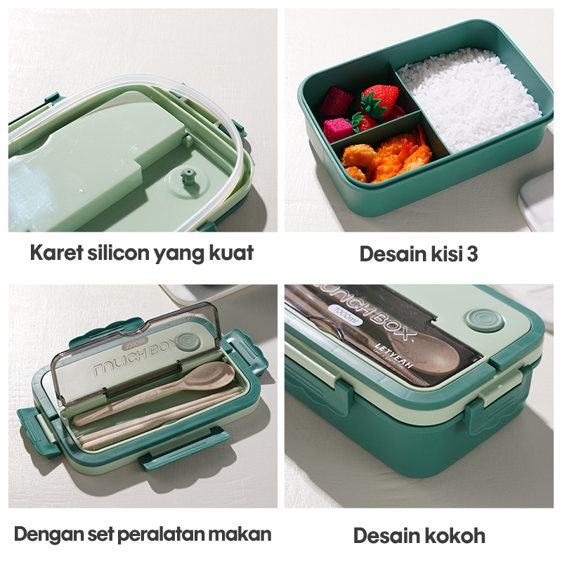 Letyeah &amp; Kaizenliving Tempat Bekal Makan Lucu siswa Dan Kotak Sup / Kotak Makan Microwave Safe Jepang