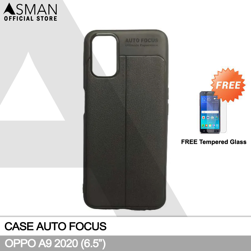 Auto Focus Oppo A92 (6.5&quot;) | Soft Case Leather Premium + FREE Tempered Glass