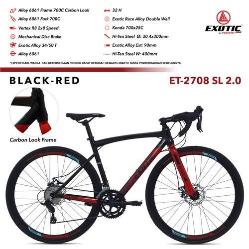 Sepeda Balap Roadbike Exotic 700c ET-2708 SL 2.0 8 Speed Road Bike RB