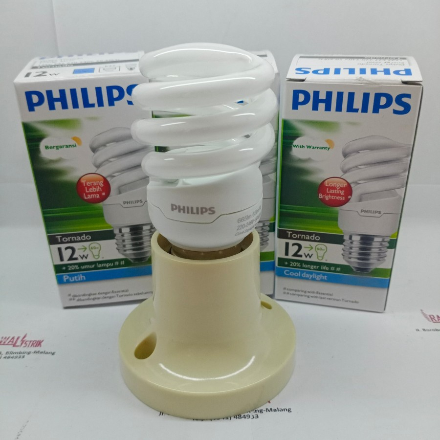 Philips tornado 12w lampu spiral kuning warm white