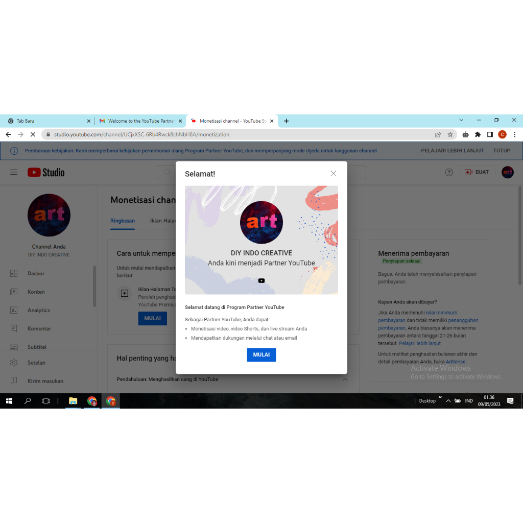 CHANNEL YOUTUBE SUDAH MONETISASI & ADSENSE (BOLEH NEGO)