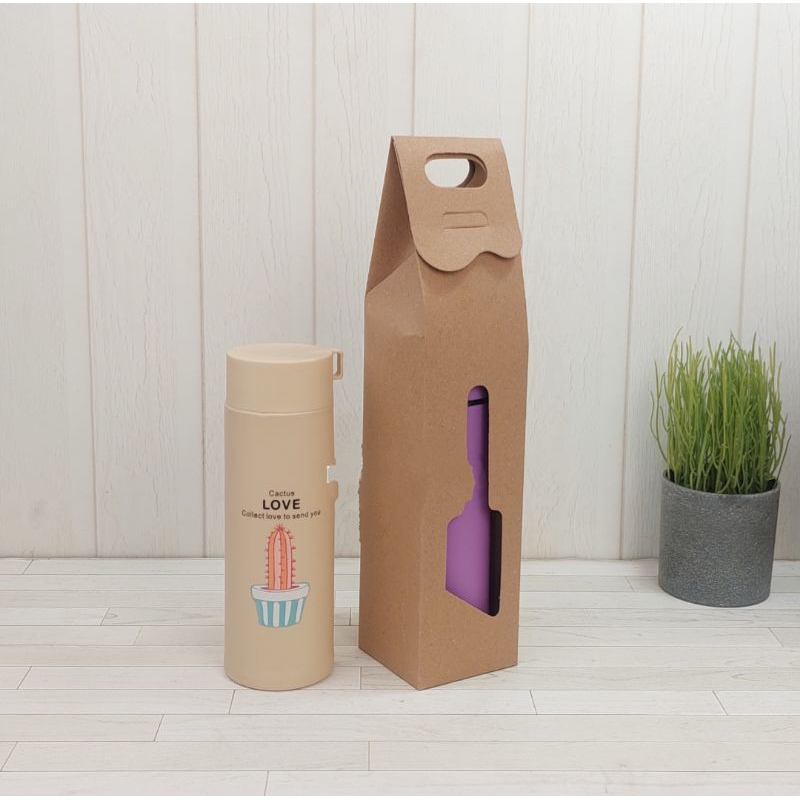 10pcs Kotak Tumbler Kraft Box Tenteng 7x7x30cm