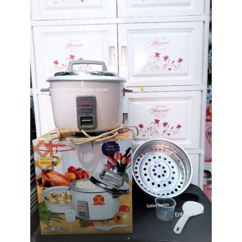 Rice Cooker Maspion MRC-15NS l Kapasitas 1,5liter beras