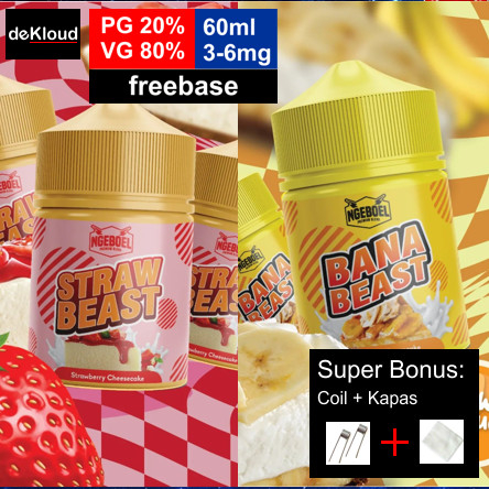 NGEBOEL BEAST 60ML | 3mg | 6mg | e-Liquid vape strawberry cheesecake banana
