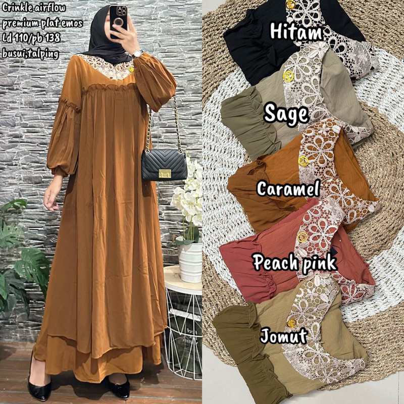 Gamis Emos Crincle 676✨