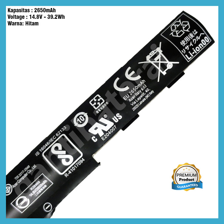 Baterai Acer Aspire E5-575G E5-575T E5-576 E5-576G AS16A5K ORI