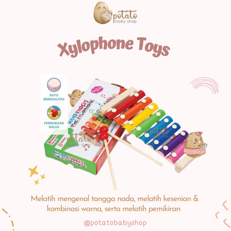 Wooden Colorful Xylophone Musical Toys - Mainan Musik Anak