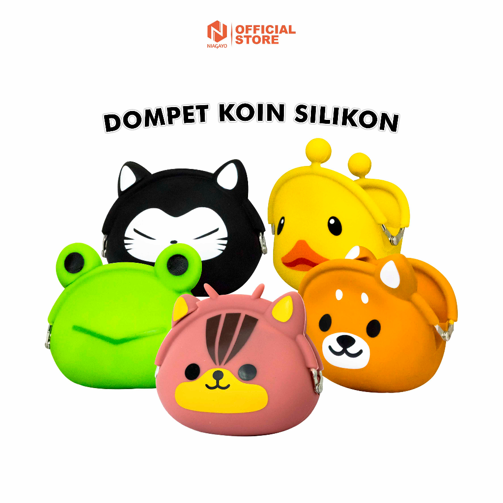 Dompet Wanita Karakter Boneka koin Silikon Poket Pouch Anti Air Lucu Full Color