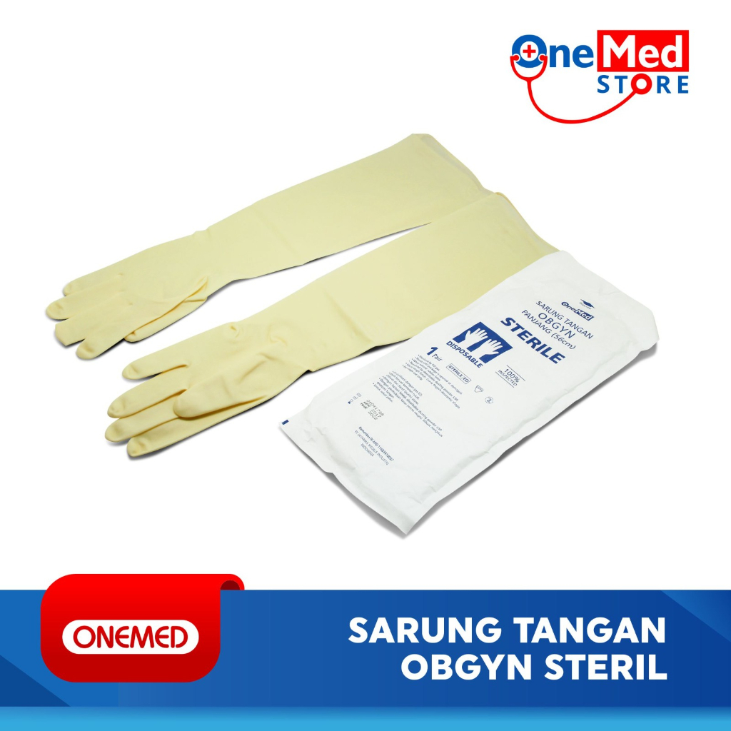 Sarung Tangan Latex Obgyn Gynaecologi Steril OneMed pasang OJ