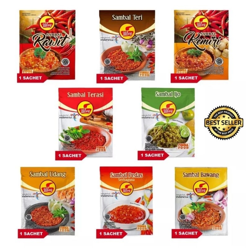 Sambal Uleg Terasi | Finna Sambal Uleg Kemasan Per Sachet | Finna Sambal Uleg Aneka Rasa Kemasan Sac