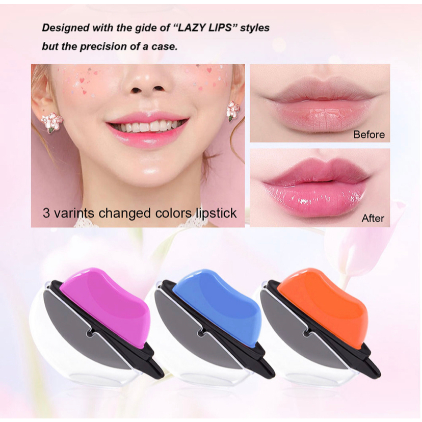 Lazy Lips Moisturizing Lip Glow Lipstik Change Color Pink Tahan Lama