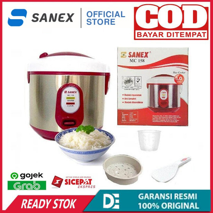 Sanex MC-158 Rice Cooker Ukuran 1liter Penanak nasi 3in1 Garansi
