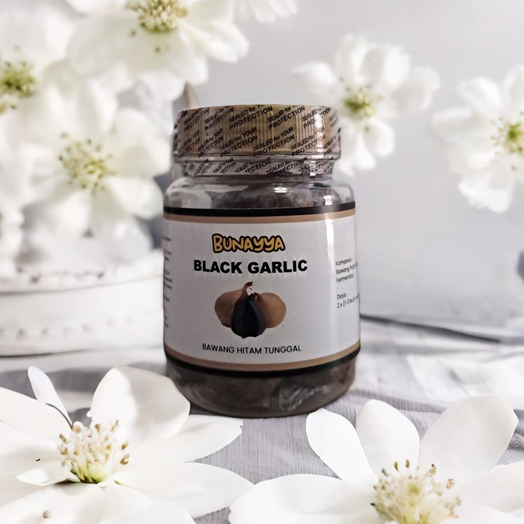 BLACK GARLIC | BAWANG HITAM TUNGGAL BUNAYYA 75GR | PENINGKAT DAYA TAHAN TUBUH ATASI STROKE PENURUN DARAH