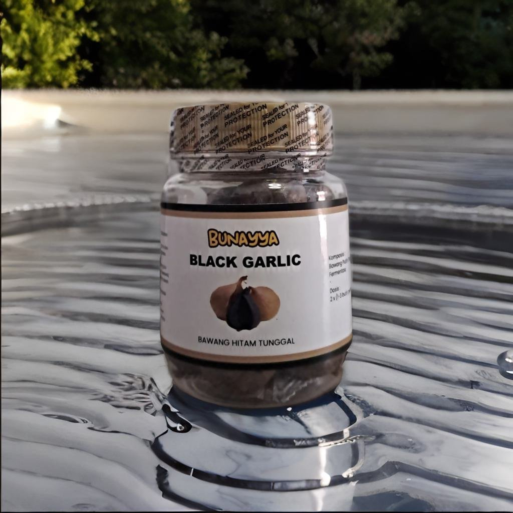 BLACK GARLIC | BAWANG HITAM TUNGGAL BUNAYYA 75GR | PENINGKAT DAYA TAHAN TUBUH ATASI STROKE PENURUN DARAH