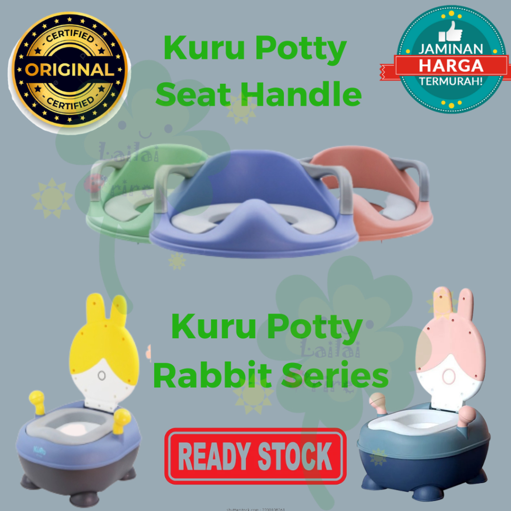 Kuru Baby 8857 Potty Seat with Handle - Alas Duduk Toilet Anak || KURU Potty 8921 Training Rabbit Series - Pispot Anak Motif Kelinci