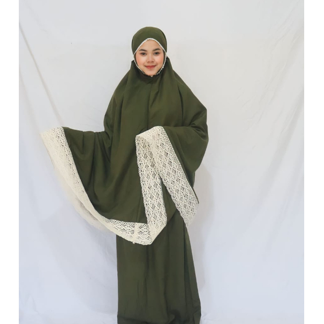 Mukena Aira Katun Polos Renda Premium By Sentosa
