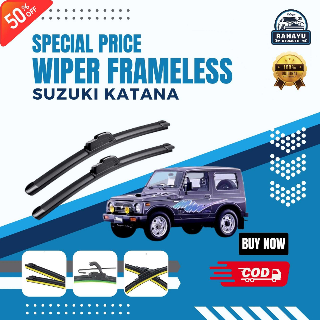 ( BERGARANSI ) Wiper Mobil Frameless Suzuki Katana Sepasang Isi 2 Pcs Kanan Kiri | Wiper Kaca Mobil 