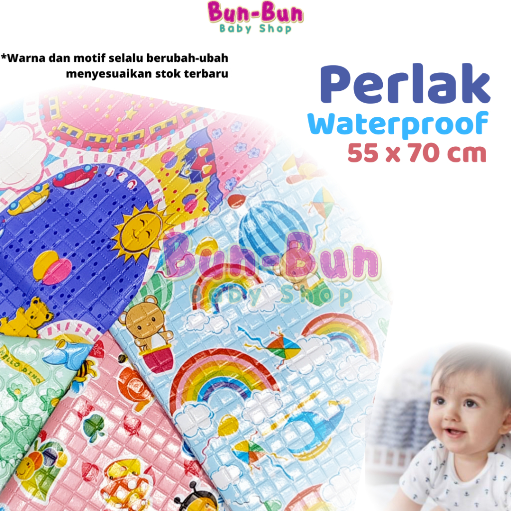 Perlak Bayi Motif Unisex Alas Ompol Anti Air Matras Waterproof Meteran Perlengkapan Tidur Peralatan Baby New Born Pelindung Kasur Newborn Murah Panjang Lebar Bunbunbabyshop