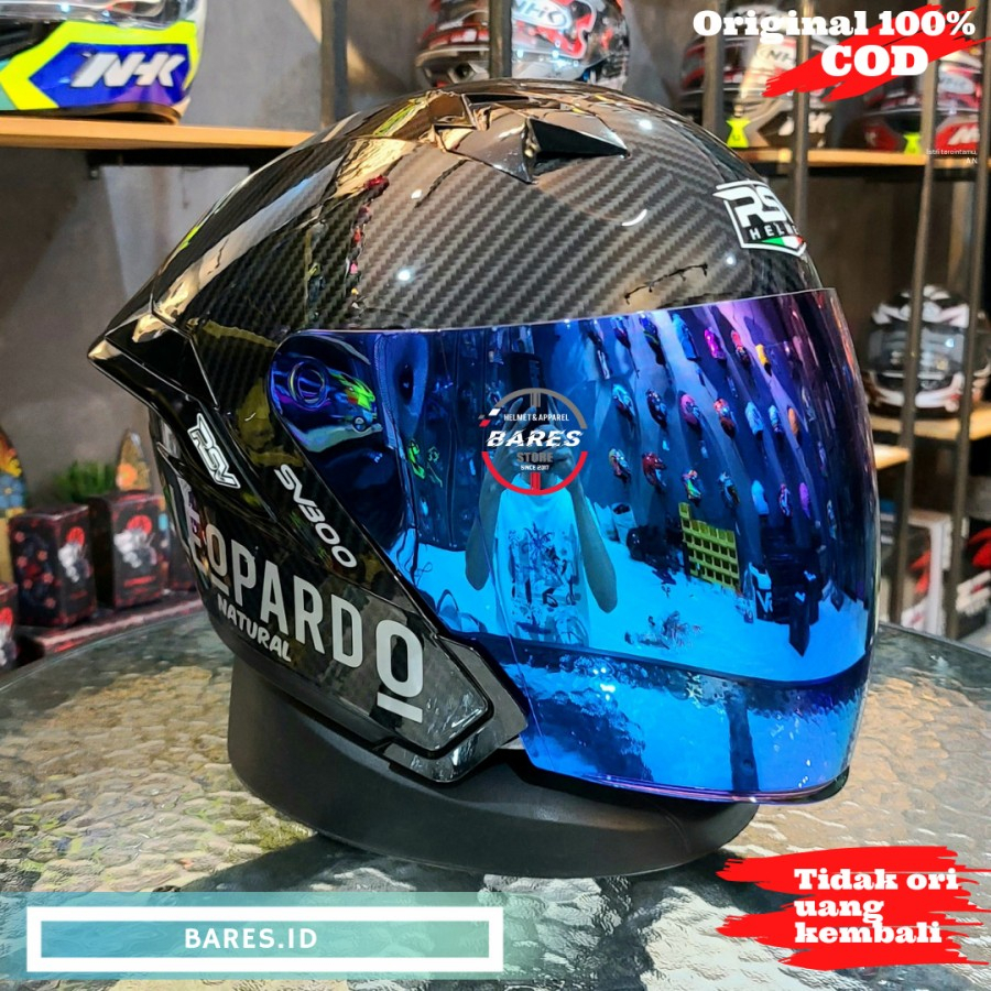 Helm Rsv SV300 Carbone Paket Visor Blue Spoiler 3D HELM HALF FACE