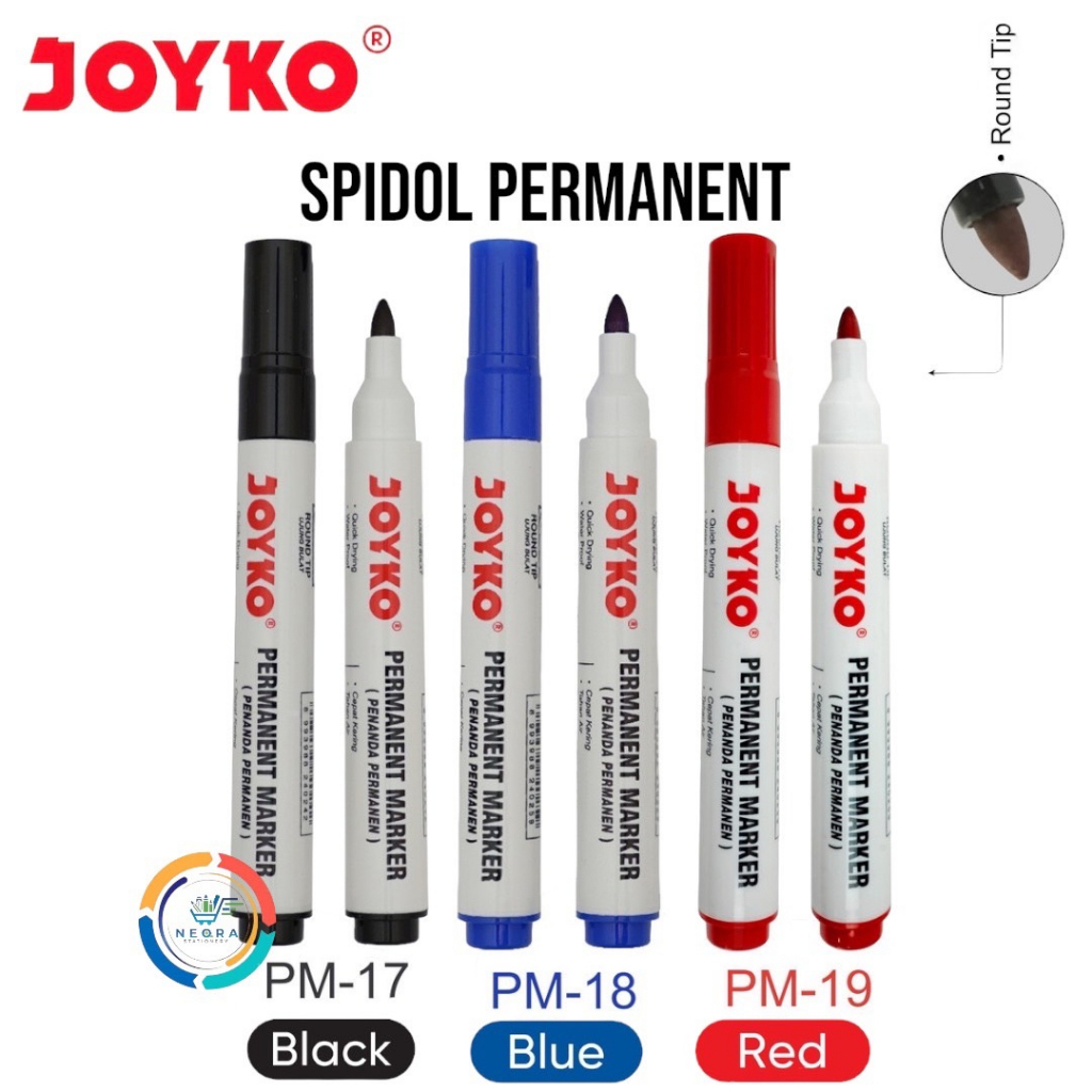 

Joyko Spidol Permanent Marker | Round Tip PM