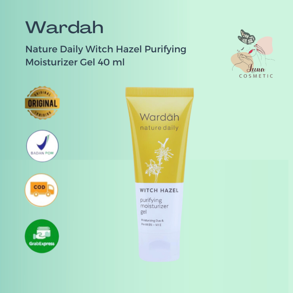 Wardah Nature Daily Witch Hazel Purifying Moisturizer Gel 40 ml - Untuk Kulit Normal - Melembabkan dan Menjaga Keseimbangan Kulit