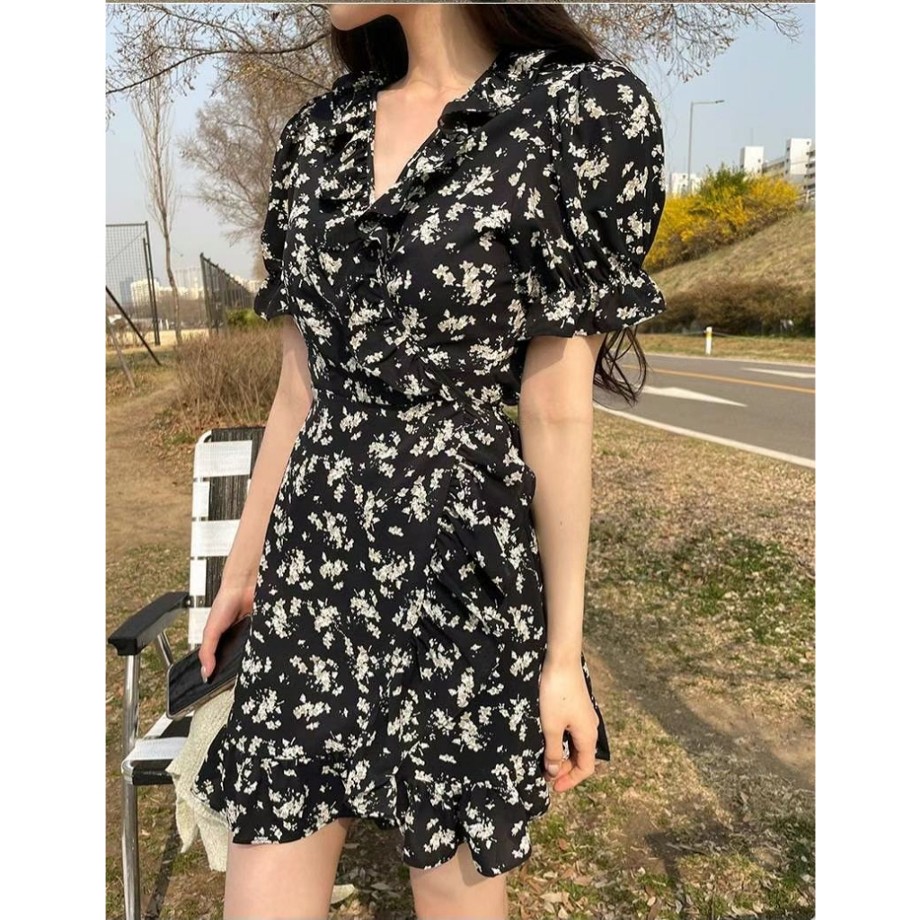 MA | LILIANE Dress | V-neck floral short dress