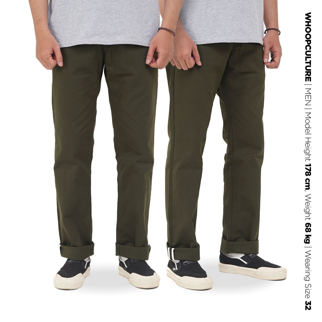 Whoopculture &quot;Muntjac&quot; Green Classic Chino