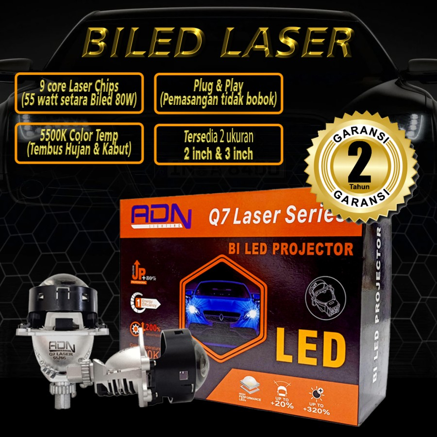 BILED Q7 Pro LASER 2.5 INCH 3 INCH ADN projector projie motor mobil