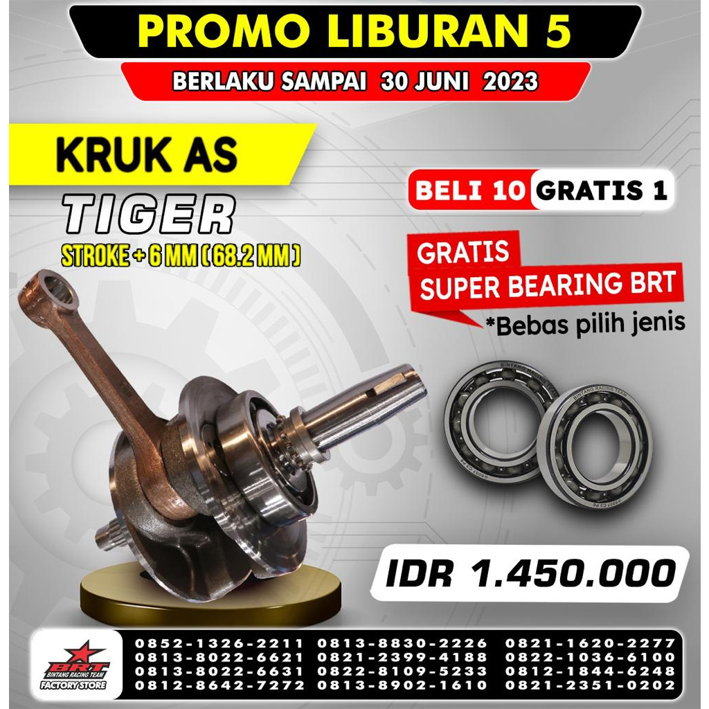 SUPER CRANKSHAFT KRUK AS TIGER BRT (BONUS BEARING)