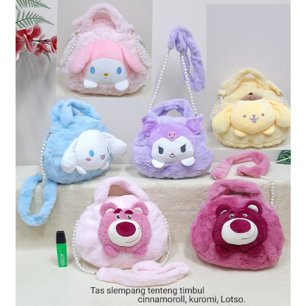 Tas Selempang Tenteng Kuromi Cinnamoroll Lotso Animal Timbul