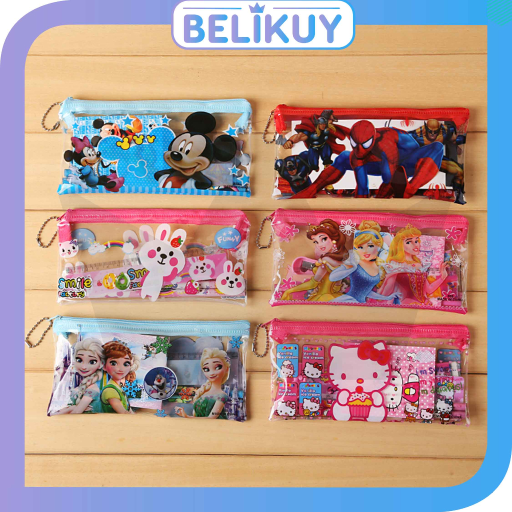 

Belikuy Set Kotak Pensil Karakter Anak Motif Sekolahan Pensil Pulpen Set Stationary STY06