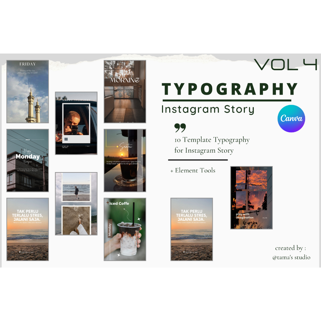 10 Typography Canva Vol 4 Template Instagram Story