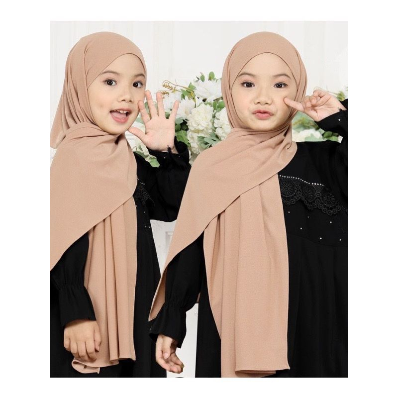 CICI PASHMINA ANAK (JAHIT DAGU) JILBAB INSTAN ANAK 3 - 6 tahun JERSEY PREMIUM (KJI)