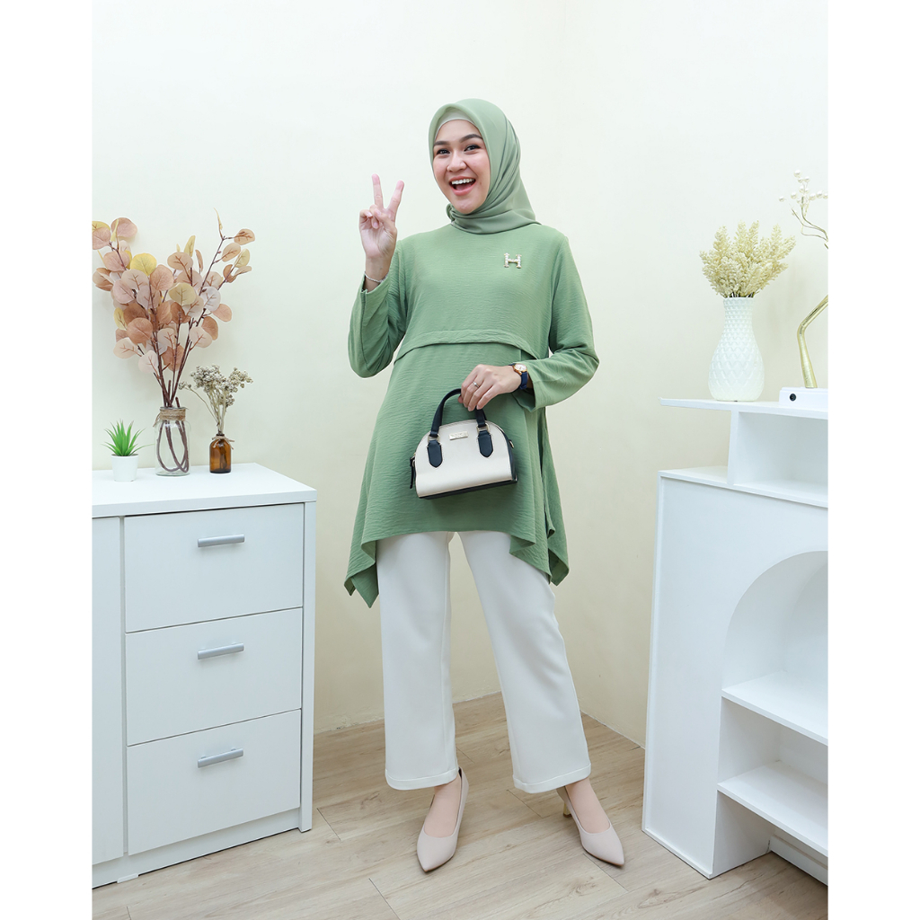 IRMANIA Tunik Crinkle Series  - Pakaian Wanita terbaru by Hijab Mamah icis