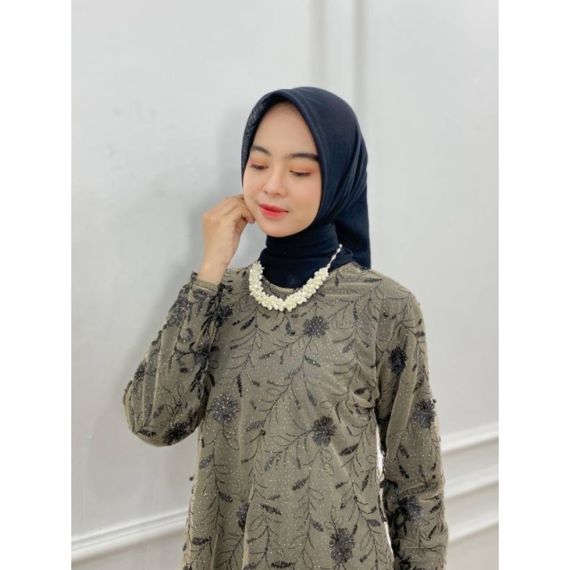 PB Prilly Busana - TUNIK ASYANTI VOL.1 TILE BORDIR - ATASAN PESTA GLITER - KEBAYA TUNIK ROK BATIK