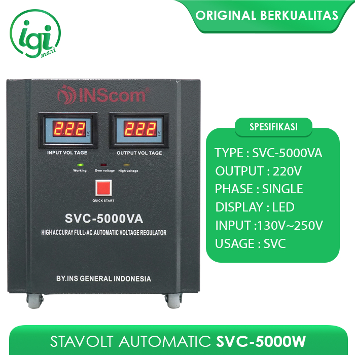 STABILIZER AUTOMATIC VOLTAGE 5000W STAVOLT SVC 5000VA STAVOL LISTRIK