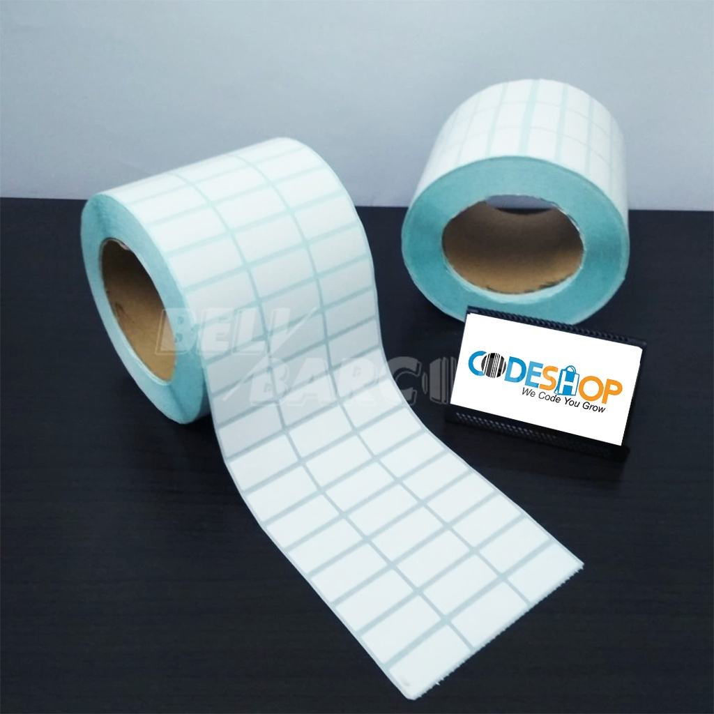 Stiker Label Semicoated 33 x 15 mm 3 Line Gap Perforasi Core Besar