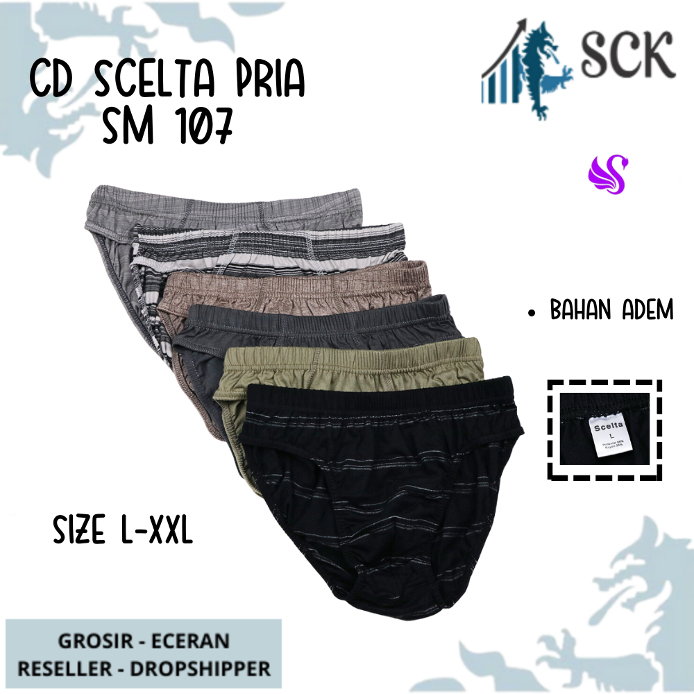 [ISI 3] CD Pria Scelta SM 107 3S / Celana Dalam Cowok CD Laki Scelta - sckmenwear GROSIR