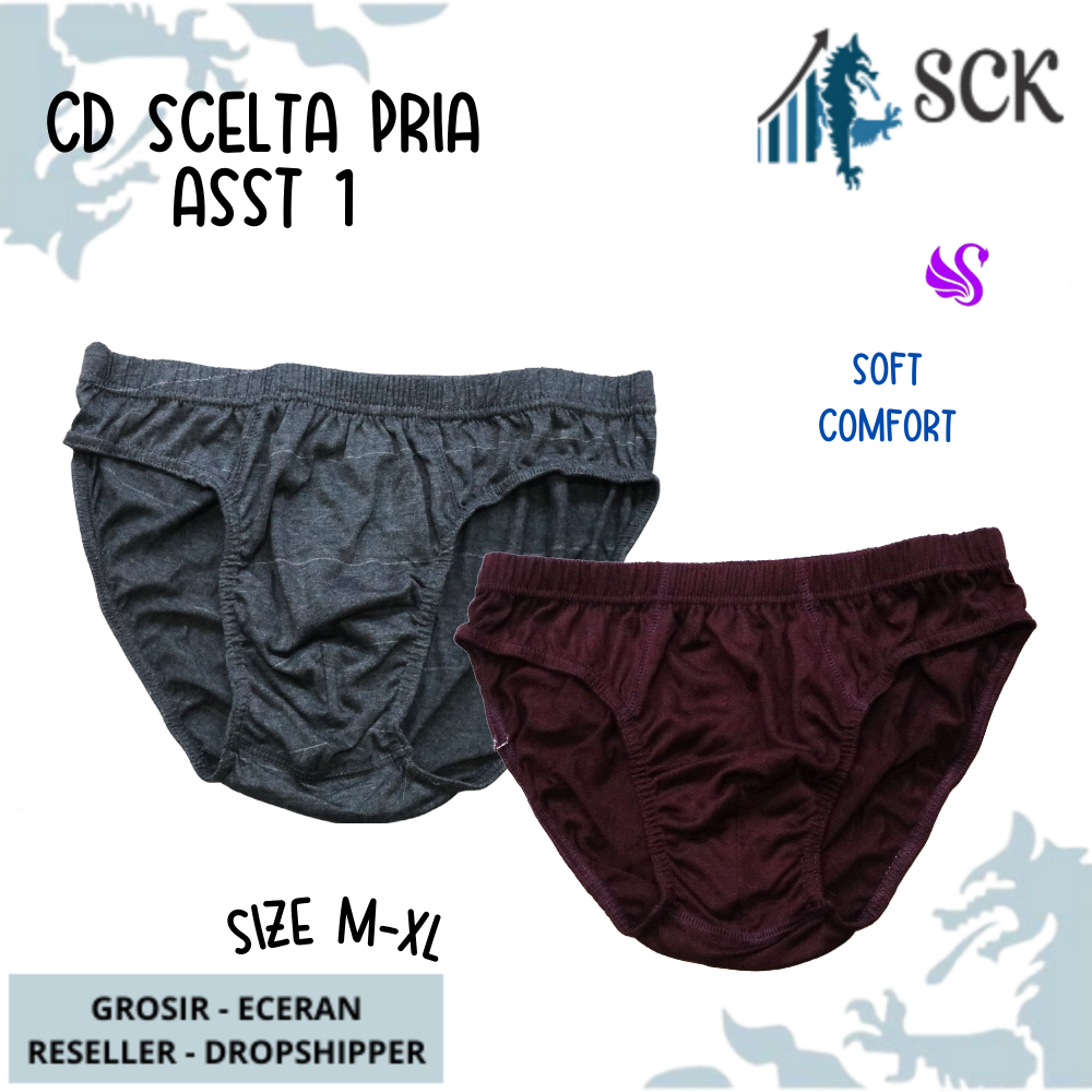 [ISI 3] CD Pria Scelta ASST 01 3S / Celana Dalam Cowok CD Laki Scelta - sckmenwear GROSIR