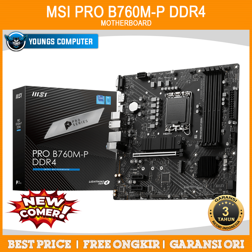 MSI PRO B760M-P DDR4 | MOTHERBOARD INTEL B760 LGA1700 DDR4 mATX