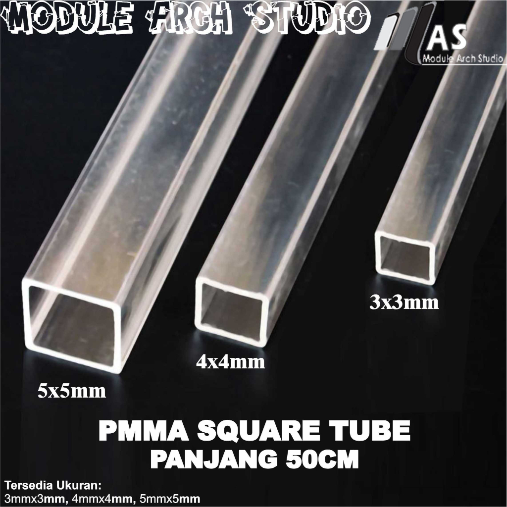 PMMA Squar Tube - Acrylic Squar Tube - Pipa Acrylic Kotak -Stick Clear