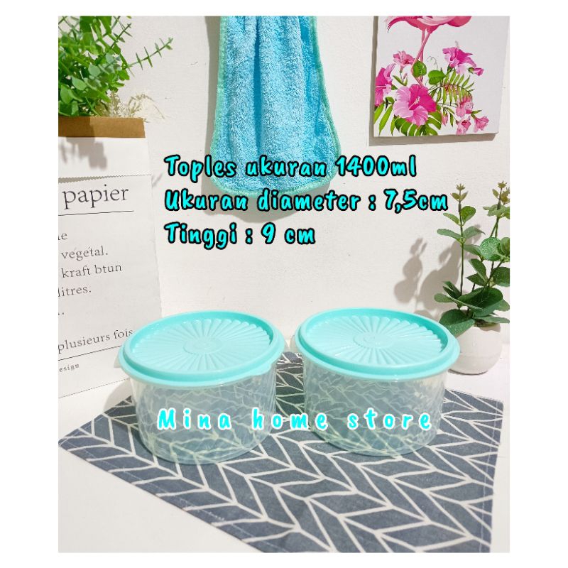 Toples krupuk plastik bulat ukuran 1400ml