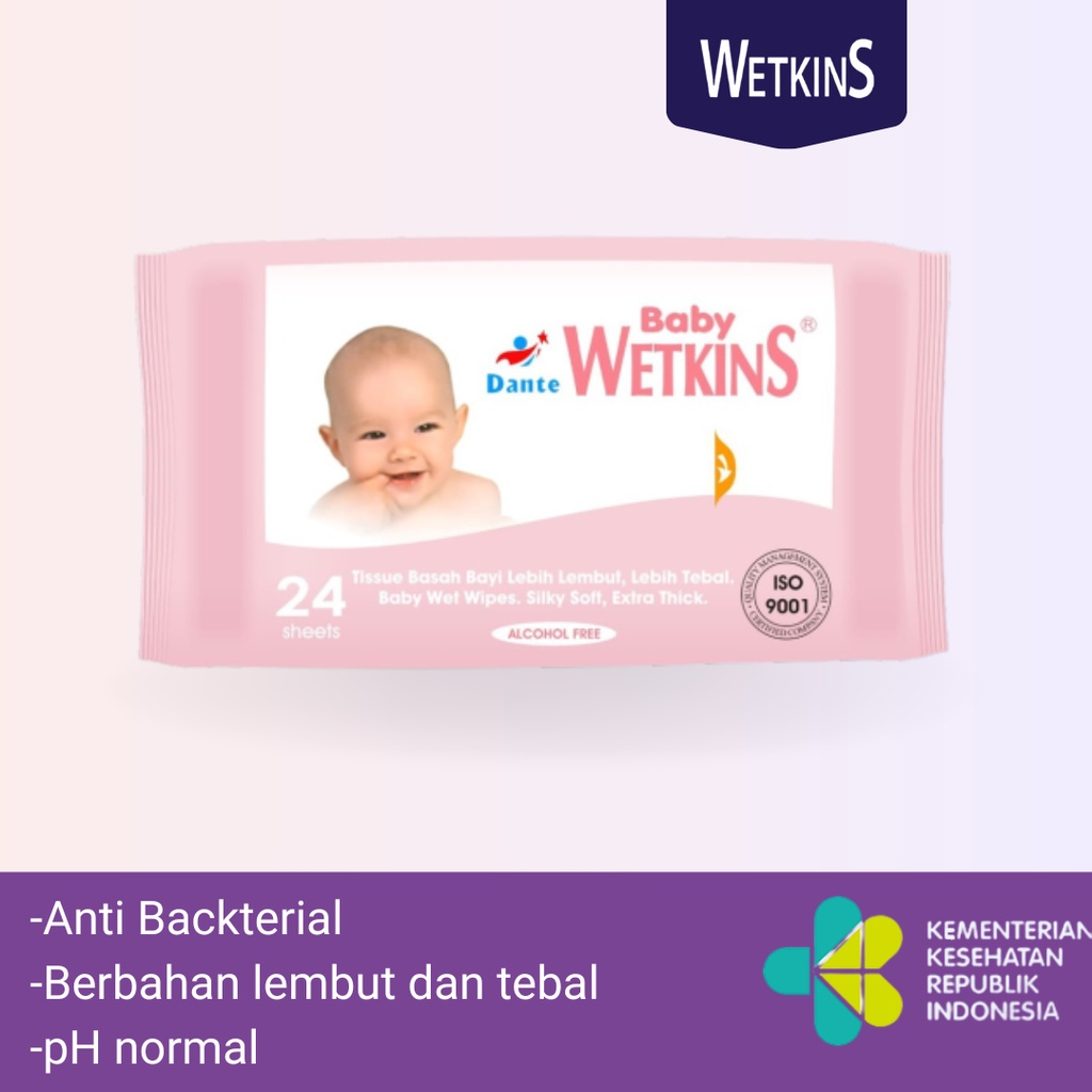 Wetkins Baby Wet Wipes 24 Sheets