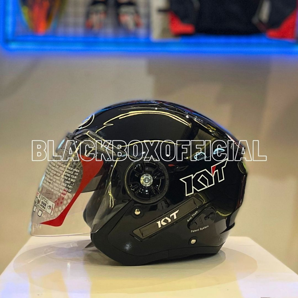 KYT Mine Solid Black Mett/Half Face/Helm KYT
