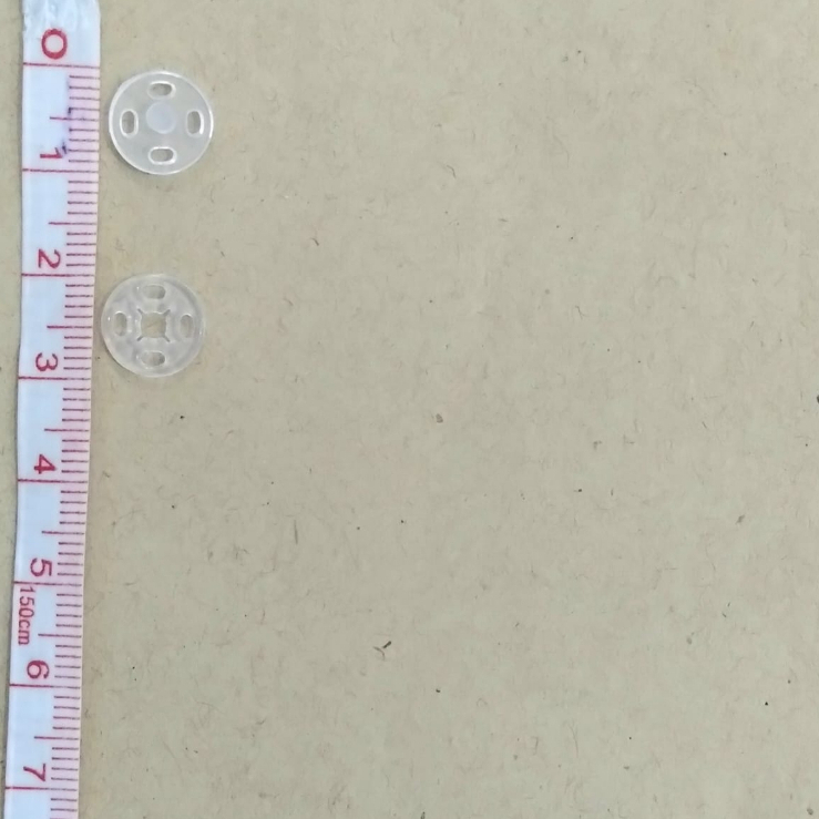 [Isi 1000 biji] Kancing klepet plastik 10 mm transparant / kancing jepret / kancing cetet / ceples