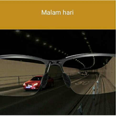 Kacamata Fashion Kacamata Photochromic Hitam Frame Polarized Siang Malam