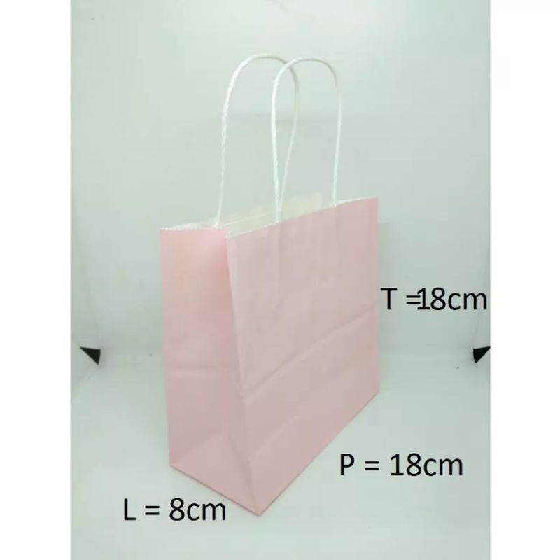 

PAPERBAG KOSMETIK PINK TALI 18x8x18 CM 10pcs