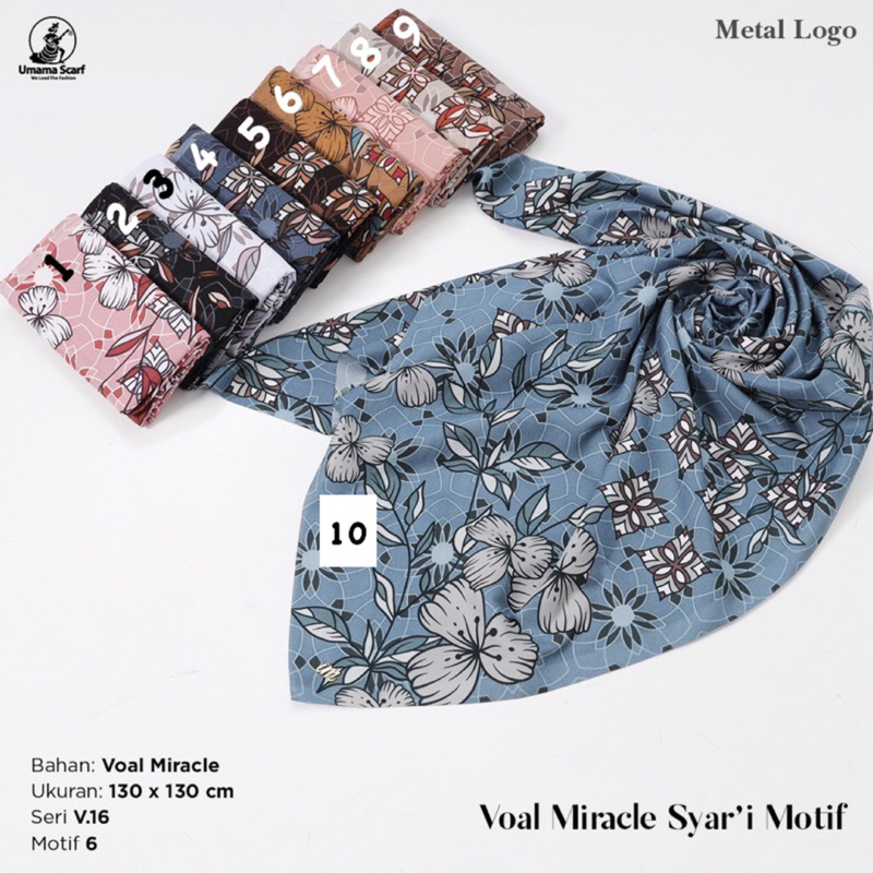 [PART 2] V.16 SEGIEMPAT MIRACLE SYARI MOTIF PRINT METAL LOGO UMAMA SCRAF