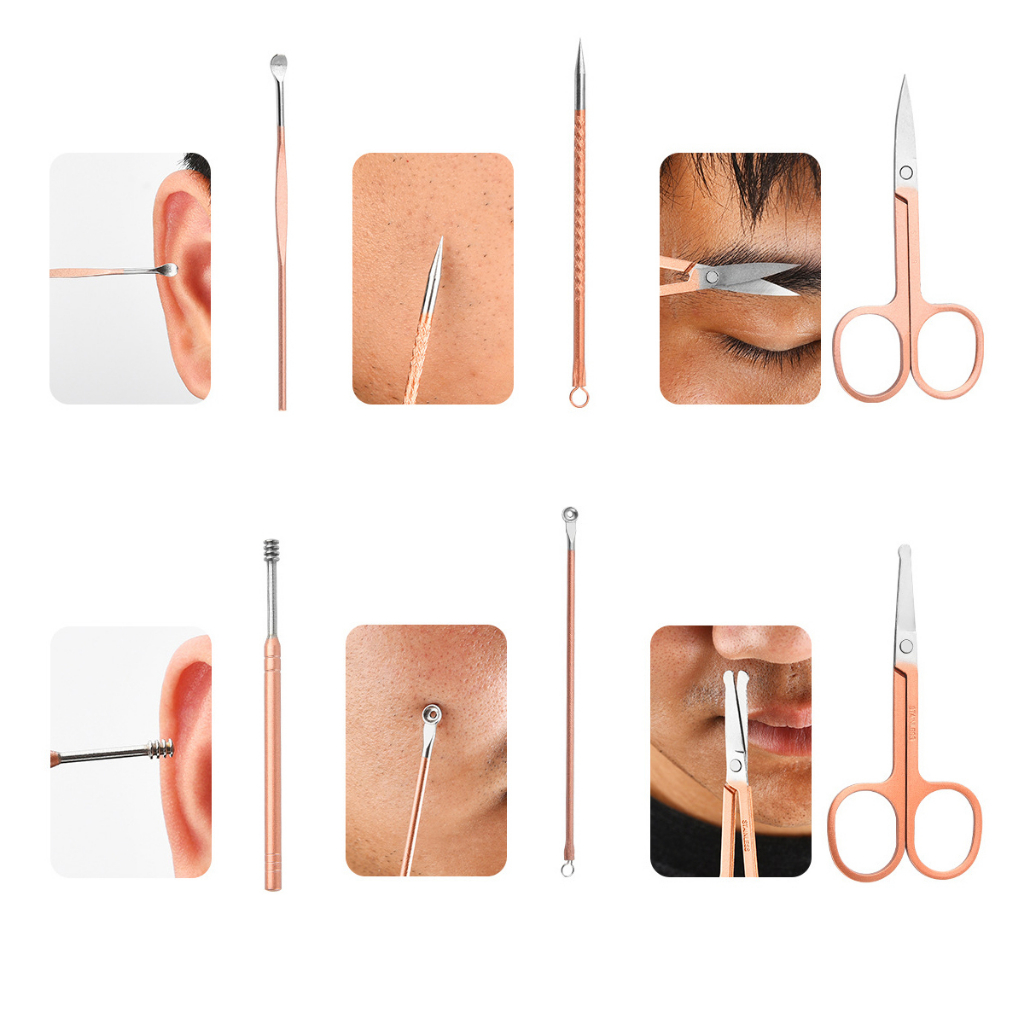 Manicure &amp; Pedicure Set Rose Gold Premium - Perawatan Kecantikan Kuku dan Alis