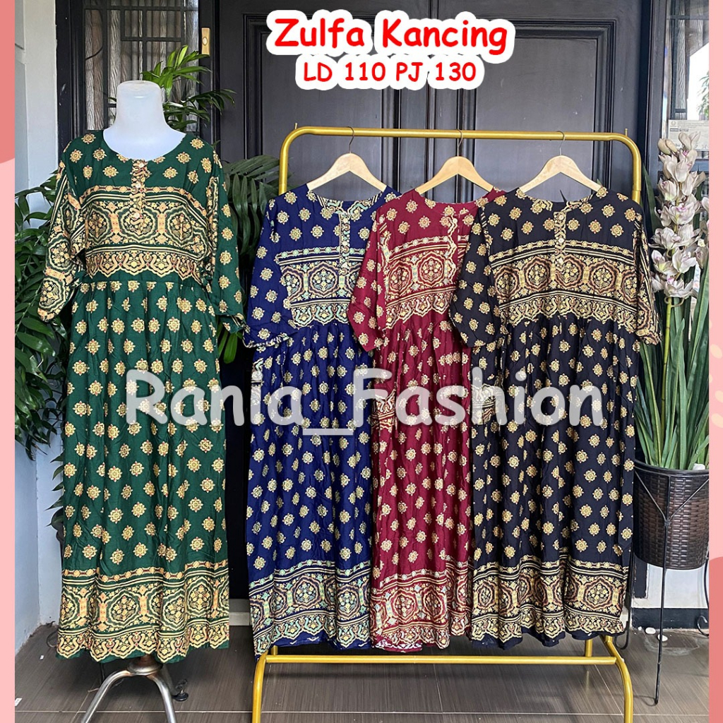 Daster Rania Fashion motif KANCING ZULFA Terbaru